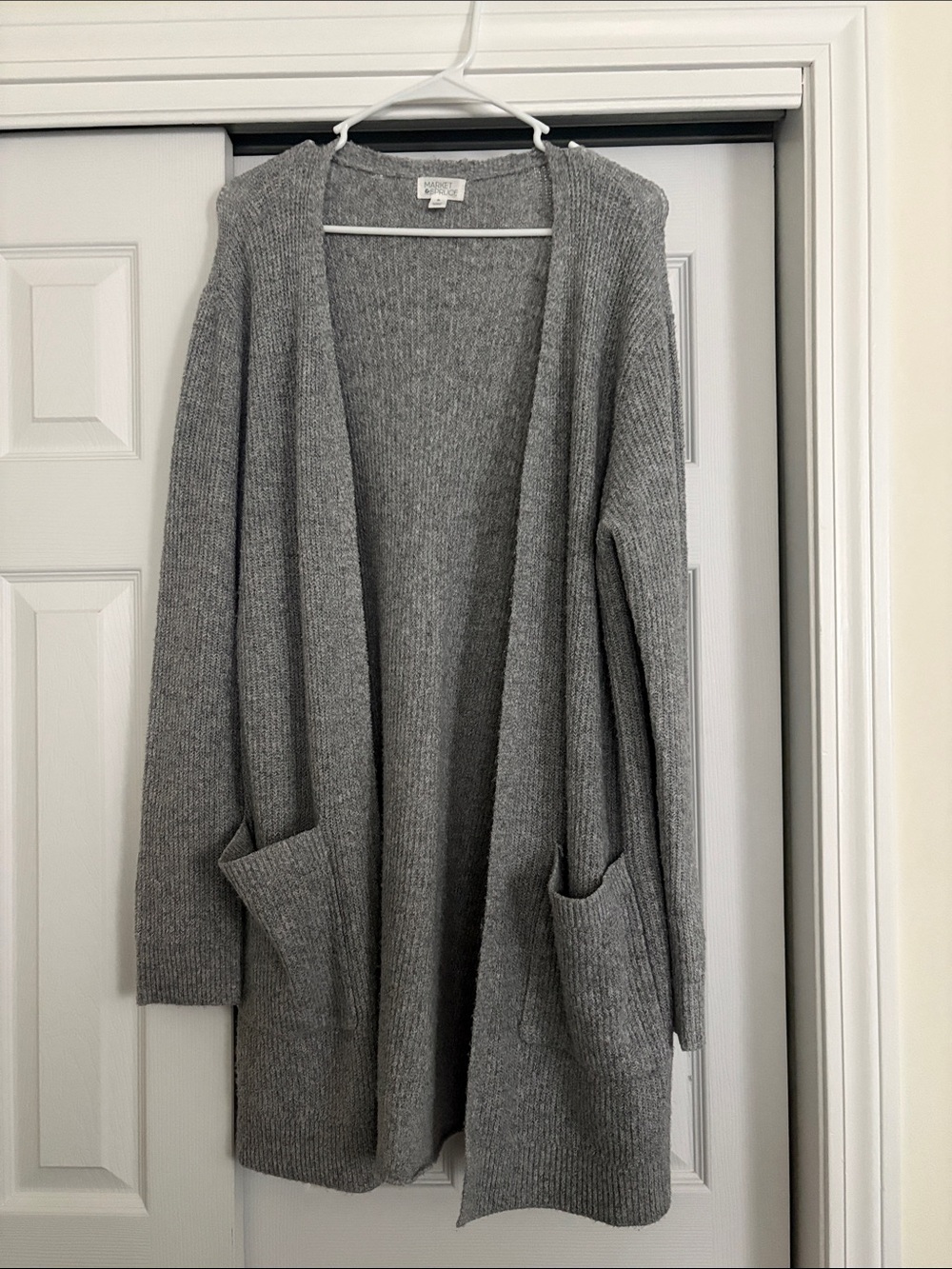 Cozy Open-Front Gray Cardigan Sweater